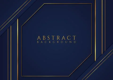 Luxury geometric frame shape design gold color overlap layer with space for c Stock Illustration