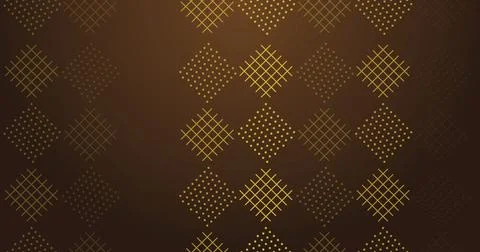 Luxury geometric seamless pattern golden diamond grid tile ornamental bg. C.. Stock Illustration