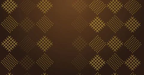 Luxury geometric seamless pattern golden diamond grid tile ornamental bg. C.. Stock Illustration