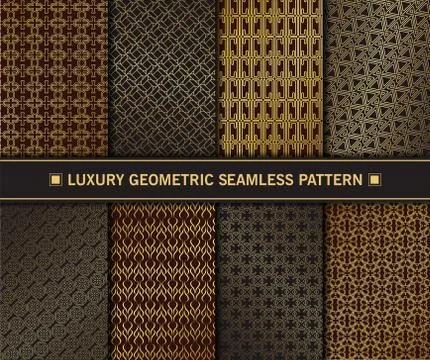 Luxury Geometric seamless pattern set Stock Illustration