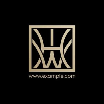Luxury geometric square monogram logo template art with intricate symmetric Stock Illustration