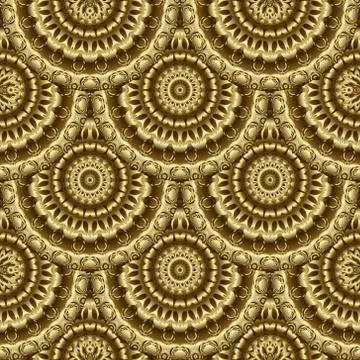 Luxury gold 3d seamless pattern. Golden ornamental floral vector background.  스톡 일러스트