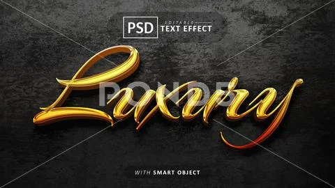 Luxury gold 3d text effect editable Modello PSD