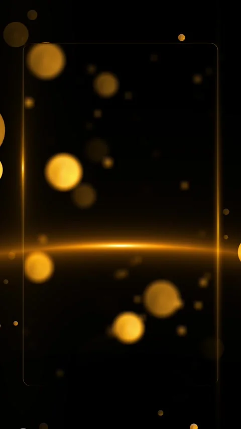 Luxury gold abstract frame background floating blurred circles, warm horizon glo 動画素材 340478556