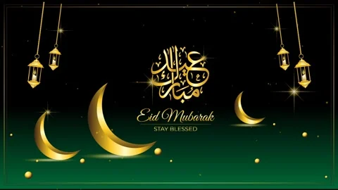 Luxury gold and green eid mubarak calligraphy background Stock Footage 296908911