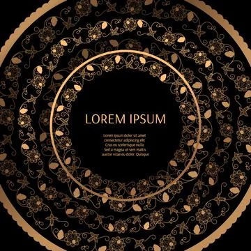 Luxury gold black background vector Stock Illustration