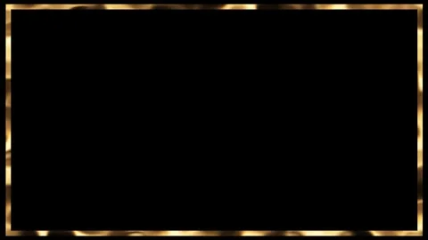 Luxury gold border black frame background glowing bokeh edges, elegant empty cen Stock Footage 340411136