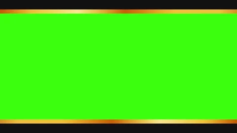 Luxury Gold Border Frame Overlay with Green Screen Background Stock Footage 343331063