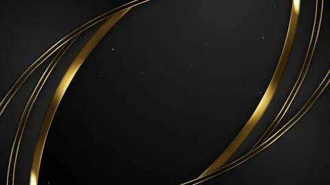 Luxury Gold Border on Matte Black Particles Awards Trailer Background Loop Stock-Footage 336651473