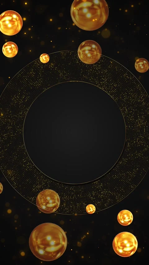 Luxury Gold Bubble Ring with Empty Center Stock Footage 341033528