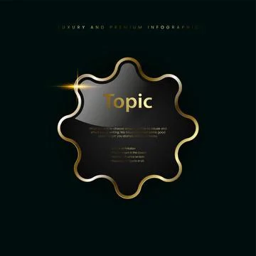 Luxury gold element, button, symbol, Golden button and premium banner on da.. Stock Illustration