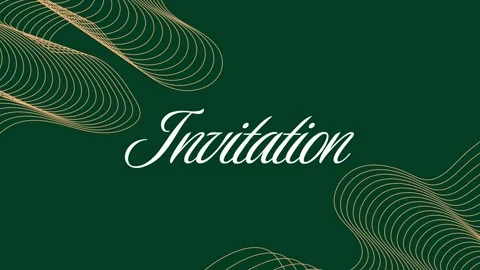 Luxury gold frame with invitation text on dark green background Vidéo 339802230
