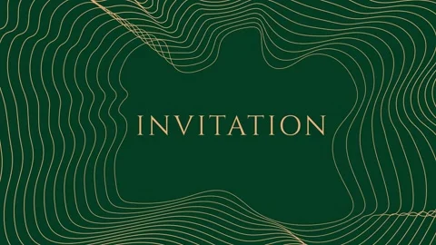 Luxury gold frame with invitation text on dark green background Vidéo 339802232
