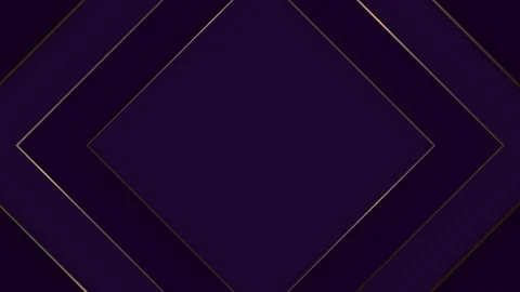 Luxury Gold Geometric Background Loop with Elegant Purple Diamond Frames Stock Footage 345308623