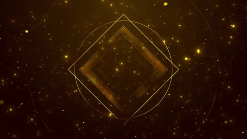 Luxury gold geometric motion visual diamond outlines, soft particle sparkle, Stock Footage 340479553