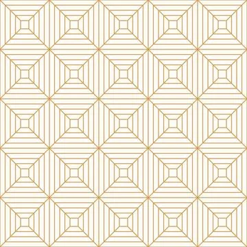 Luxury gold geometric seamless pattern geometric with square rhombus and st.. Stock Illustration