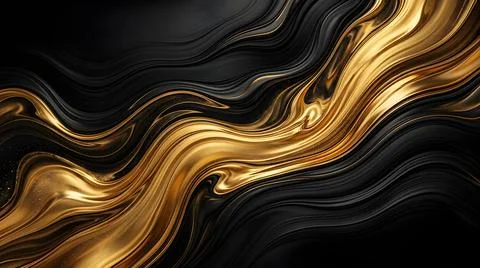 Luxury gold liquid waves background Stock Illustration