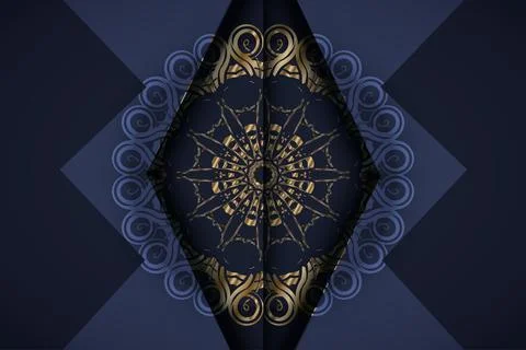 Luxury Gold Mandala Pattern Background Islamic Geometric Ornament Design Stock Illustration
