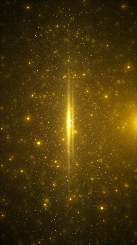 Luxury gold particle glow visual bright light, sparkling dust field, and dark Stock Footage 340084070