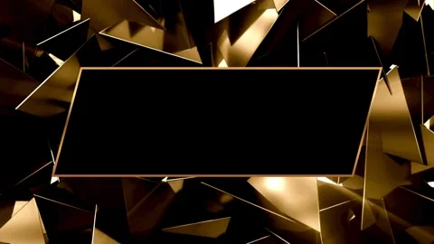 Luxury gold polygonal shards background with a text box for intro Stock Footage 335837340