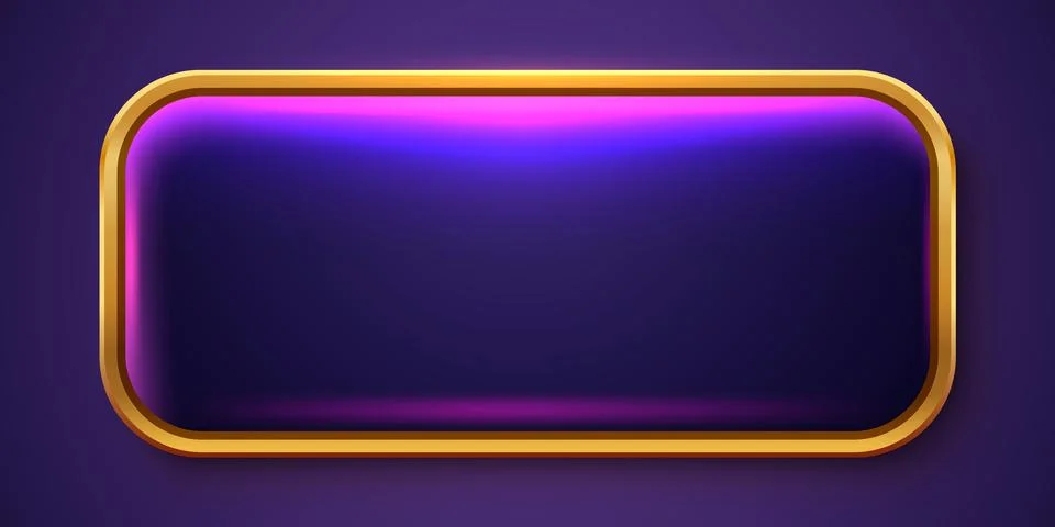 Luxury Gold rectangle isolated button. Golden design for empty emblem. Glossy 스톡 일러스트