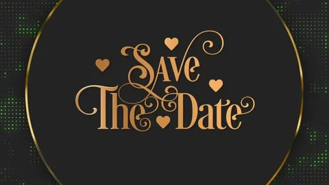 Luxury Gold Save The Date Wedding Invitation Animation Vídeos de archivo 319059339