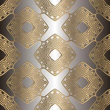Luxury gold seamless pattern. Geometric greek golden background. Vector repea Stock Illustration