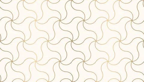 Luxury gold seamless pattern with spirals or wavy line. Stock Illustration