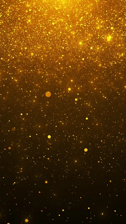 Luxury gold sparkle shower dense glitter particles, warm radiant light, deep dar 動画素材 340452045