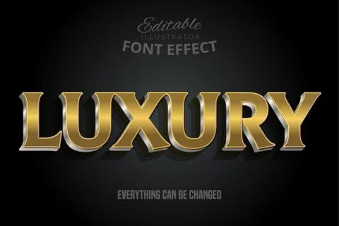Luxury gold text effect with silver extrude Stock Illustration