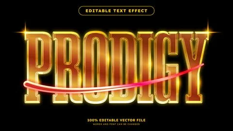 Luxury gold text style effect Gold editable text effect mockup template Stock Illustration