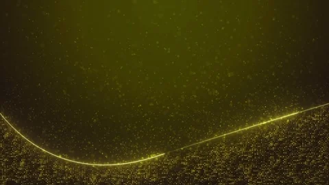 Luxury gold wave particle visual with bright curved horizon, sparkling dot field Stock Footage 340552822