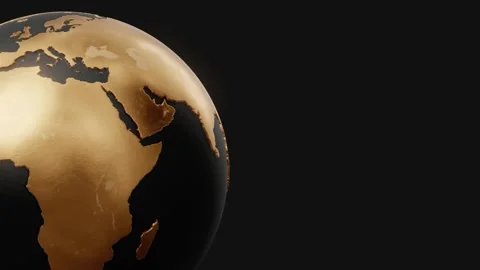 Luxury Gold World Globe Close-Up Stock Footage 340582574