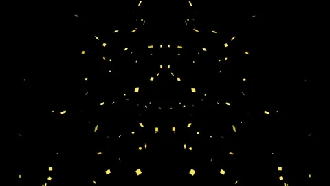 Luxury Golden Confetti Particles Falling Down on Black Background for Celeb.. Stock-Footage 346243381