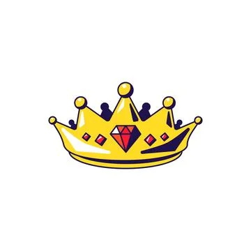 Luxury golden crown with ruby and gemstones イラスト素材