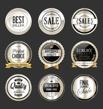 Luxury golden design elements collection Stock Illustration