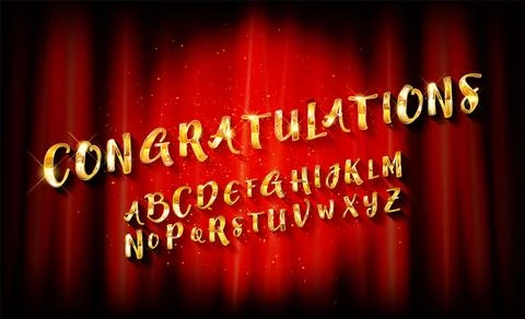Luxury Golden Font. Chic Stock Illustration