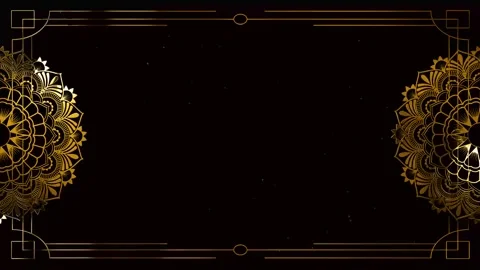 Luxury golden frame with mandala for empty text logo Stock Footage 325060433