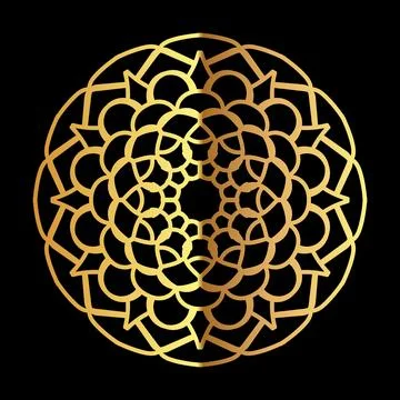 Luxury Golden Geometric Mandala Pattern Stock Illustration
