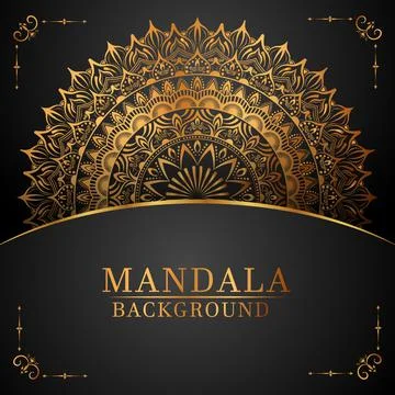 Luxury golden mandala background with wedding card Design 스톡 일러스트