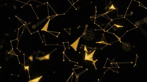 Luxury golden plexus background. Modern technology background Stock Footage 256611155