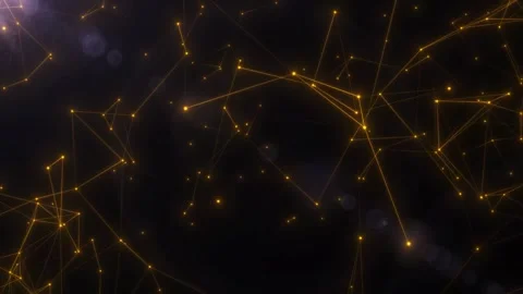 Luxury golden plexus background. Modern technology background Stock Footage 259663091