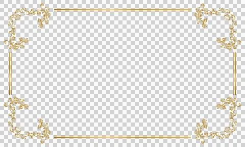 Luxury golden rectangle corner certificate border pattern element Illustrazione stock