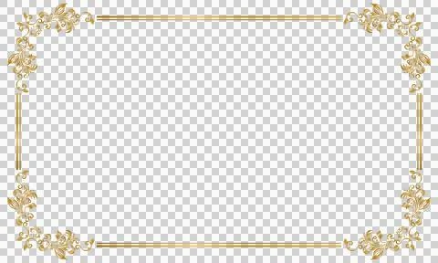 Luxury golden rectangle corner certificate border pattern graphic isolated Stockillustratie