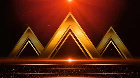Luxury golden stage light effect on black and red background Stock Footage 308224445