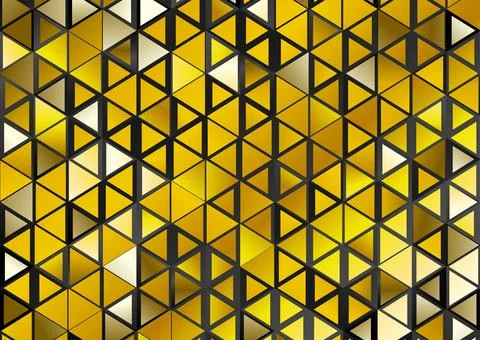 Luxury golden triangles abstract tech low poly background Illustrazione stock