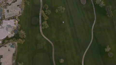 Luxury Golf Course with Palm Trees and Mountains 스톡 동영상 307730168