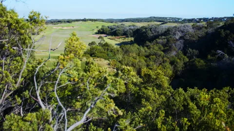 Luxury Golf Course Secluded by Trees Stock Footage 138065839