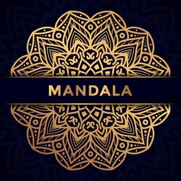 Luxury gradient mandala design premium vector with golden color Illustrazione stock