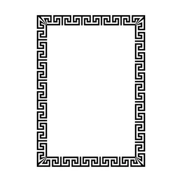 Luxury Greek key rectangle frame with premium ornamental geometric styling .. 스톡 일러스트